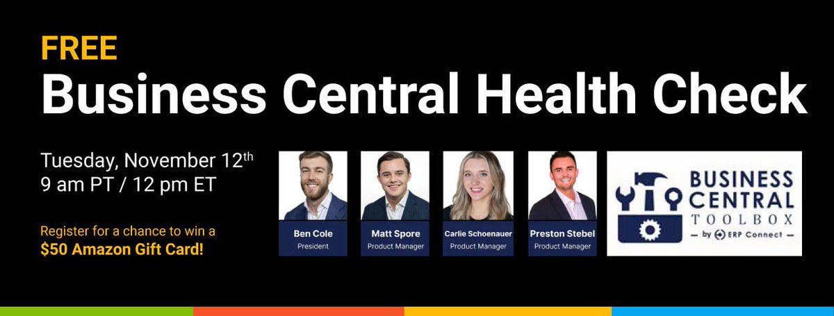 Is your Microsoft Dynamics #BusinessCentral running smoothly? 🩺 Join our FREE Health Check on Nov 12, with hands-on training to optimize your system in just 90 minutes. Secure lifetime access to this powerful tool! Register now:
hubs.la/Q02WRyQ30

#MSDyn365BC #CloudERP