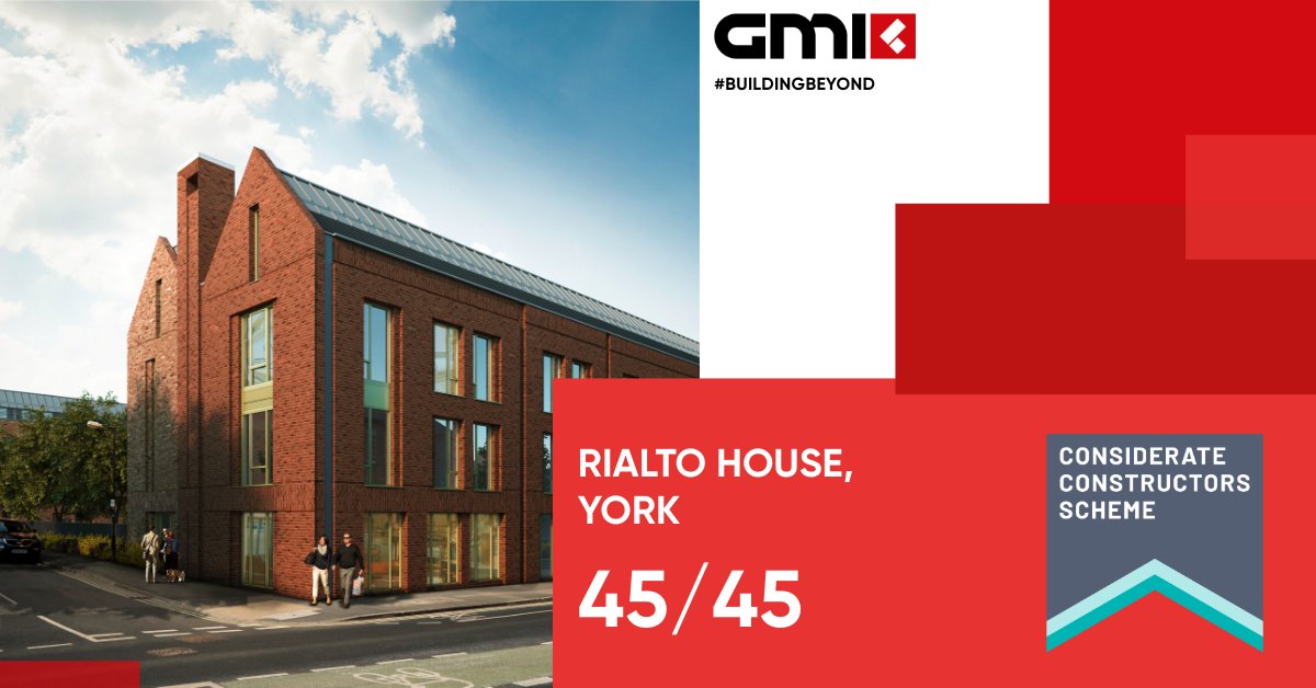 We are thrilled to announce Rialto House has achieved 45/45 on its latest <a href="/CCScheme/">Considerate Constructors Scheme</a> visit🎯

#BuildingBeyond #BuiltbyGMI #CCS #CelebratingSuccess #ConstructionCares❤️