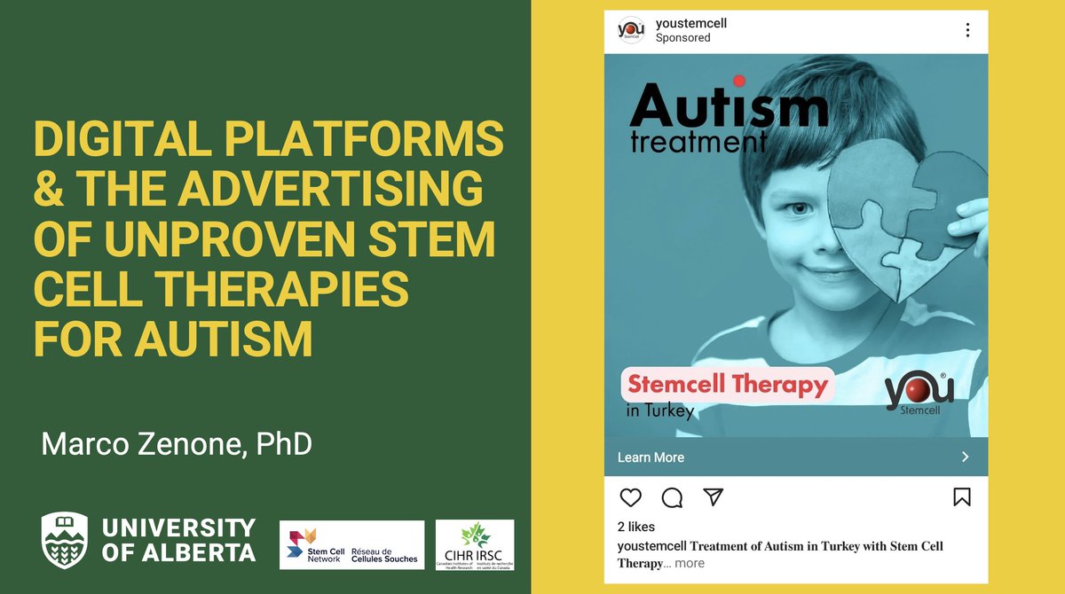 Marco Zenone (@marco_zenone) on Twitter photo Excited to be in Montreal for the Till & McCulloch Meetings hosted by the <a href="/StemCellNetwork/">Stem Cell Network</a>. I'll be discussing the unfortunate & pervasive presence of exploitative ads for unproven autism treatments. Excited to be in Montreal for the Till & McCulloch Meetings hosted by the <a href="/StemCellNetwork/">Stem Cell Network</a>. I'll be discussing the unfortunate & pervasive presence of exploitative ads for unproven autism treatments.