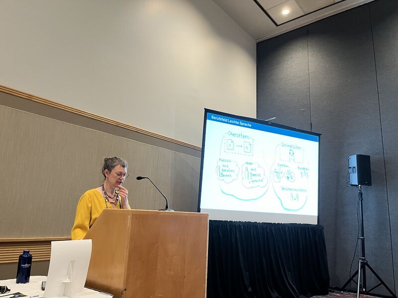 ATA German Language Division (@ata_gld) on Twitter photo We had to wait until Saturday morning to hear Inga Schiffler’s presentation on “Leichte Sprache” but it was worth the wait!
Thank you, Inga, for coming to Portland for #ATA65!
<a href="/atanet/">American Translators Association</a> #ATA #GLD We had to wait until Saturday morning to hear Inga Schiffler’s presentation on “Leichte Sprache” but it was worth the wait!
Thank you, Inga, for coming to Portland for #ATA65!
<a href="/atanet/">American Translators Association</a> #ATA #GLD