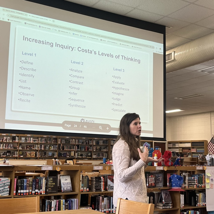 Today our staff participated in PD sessions including AVID: Costa's Level of Thinking and being a Warm Demander #BearDown #CCSShine #OneChatham