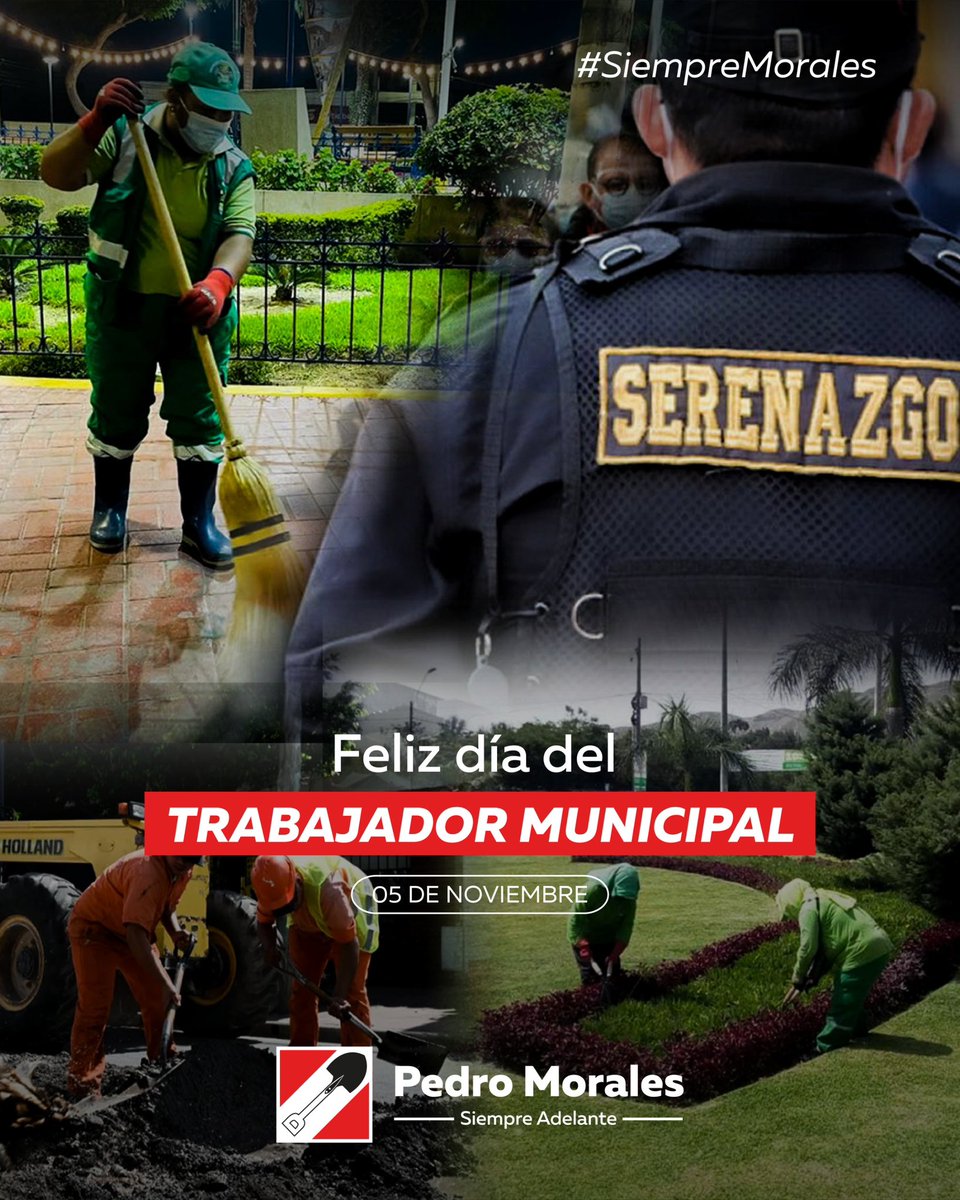 PedroMoralesMi's tweet photo. #5NovPeru feliz día del #TrabajadorMunicipal. Un saludo especial para aquellos que forman la primera línea de atencion al ciudadano.
#SiempreMorales https://t.co/KgAcuNy3Dq