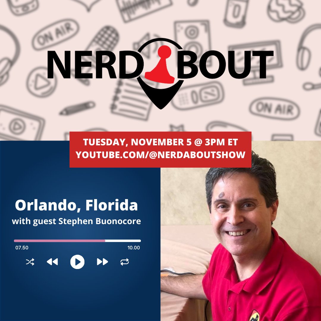 NerdaboutShow (@nerdaboutshow) on Twitter photo On today’s episode, the Nerdabout team takes you on a magical journey through Orlando🌴✨
With special guest <a href="/PodfatherGaming/">Stephen Buonocore (@PodfatherGaming.bsky.social)</a>, we’re exploring the city’s unique culture, thrilling attractions, and all things geeky. Tune in today at 3 pm ET: youtube.com/watch?v=sAWwjG… On today’s episode, the Nerdabout team takes you on a magical journey through Orlando🌴✨
With special guest <a href="/PodfatherGaming/">Stephen Buonocore (@PodfatherGaming.bsky.social)</a>, we’re exploring the city’s unique culture, thrilling attractions, and all things geeky. Tune in today at 3 pm ET: youtube.com/watch?v=sAWwjG…