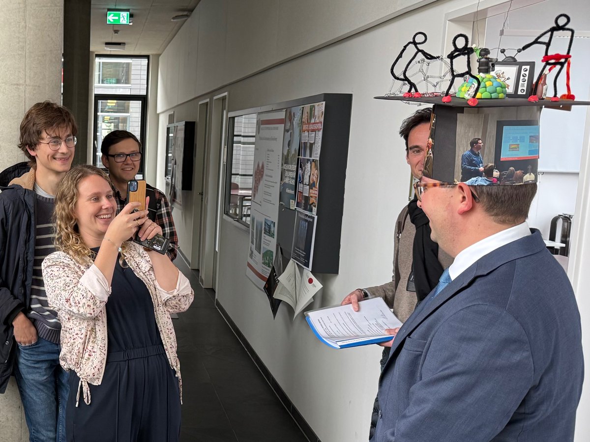 Congrats to newly minted Dr. Oliver Drozdowski <a href="/OMDrozdowski/">Oliver Drozdowski</a> for a very successful defense of his PhD-thesis. And thanks to <a href="/tristanbereau/">Tristan Bereau</a> for being chair of the committee and to the whole group for the lovely hat.