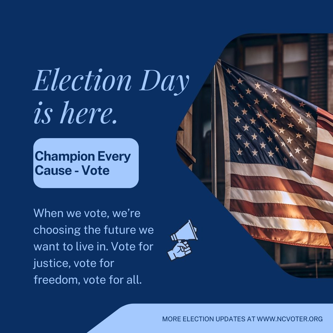 NCForThePeople's tweet photo. Every vote is a step toward a government that reflects the voices of its people. Be part of that change. Go vote now before it's too late. #NCElections #NCVote #ElectionDay #2024Elections https://t.co/WScxxgbcby