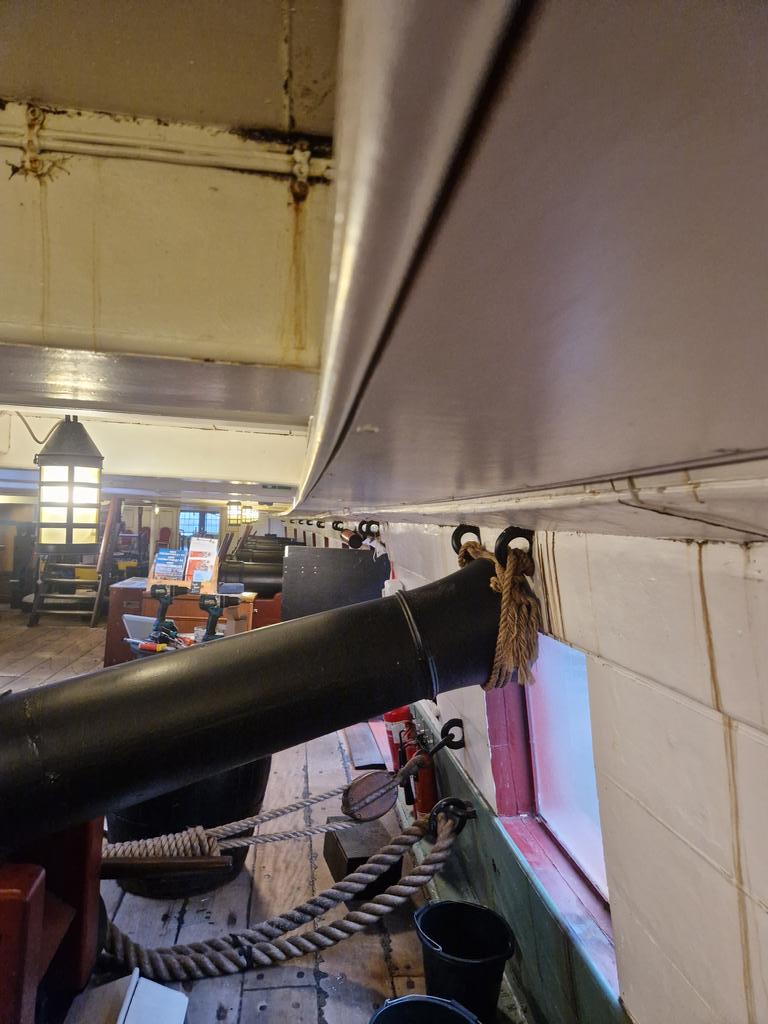 LinxBoatBuilder's tweet image. Not all the jobs on board HMS Trincomalee are interesting. Here I am continuing the replacement of weathered screws to safeguard easy access to the cable tray which houses all our modern electrics and alarm systems. 300 down, 700 to go... #Shipwright #Skills #Hartlepool
