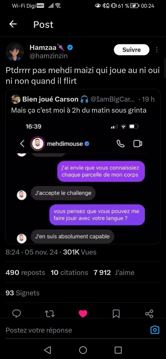 Gladyss_252's tweet photo. Js mm ps dou ca sort les screens de mehdi maizi ms azy jss éclatée drire https://t.co/7oc5Fz7cbx