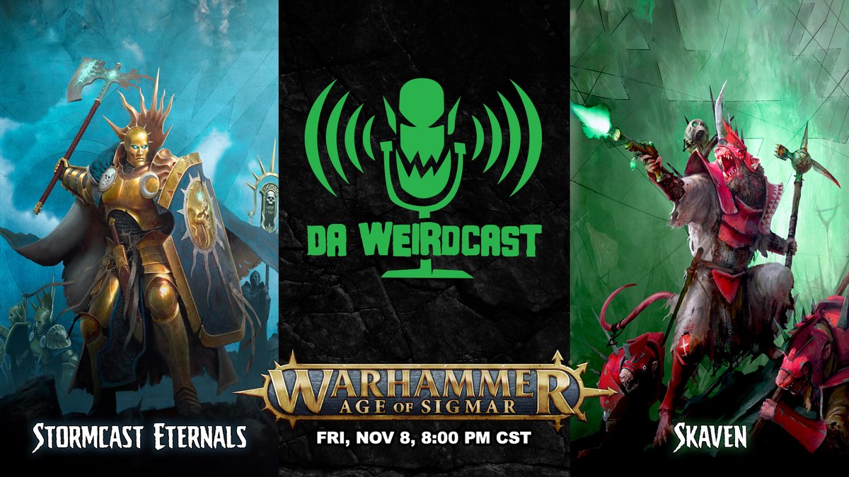 And we're back! Join us this Friday with new Stormcast versus new Skaven. Catch it all at: twitch.tv/daweirdcast We also simulcast on YouTube at: youtube.com/@DaWeirdcast #WarhammerCommunity