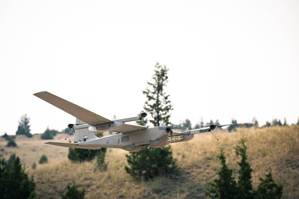 aerovironment's tweet photo. Equipped with VTOL capabilities, GPS-denied navigation, and enhanced payloads, the Puma 3 AE dominates in complex environments. Learn more: https://t.co/t8lNr2deKe #VTOL #DefenseTech #Uncrewed #Puma3AE https://t.co/ksVHx07hZ1