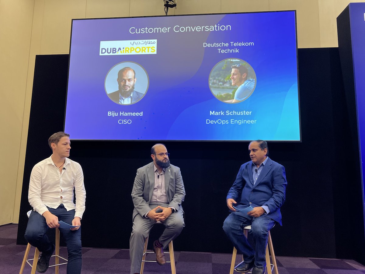 VMware_vDefend's tweet image. ANS General Manager @UmeshMahajan14 joined by customer panel with @DubaiAirports and @deutschetelekom.  Wonderful to hear their stories on how #vDefend and #Aviloadbalancer have made an impact on their businesses.