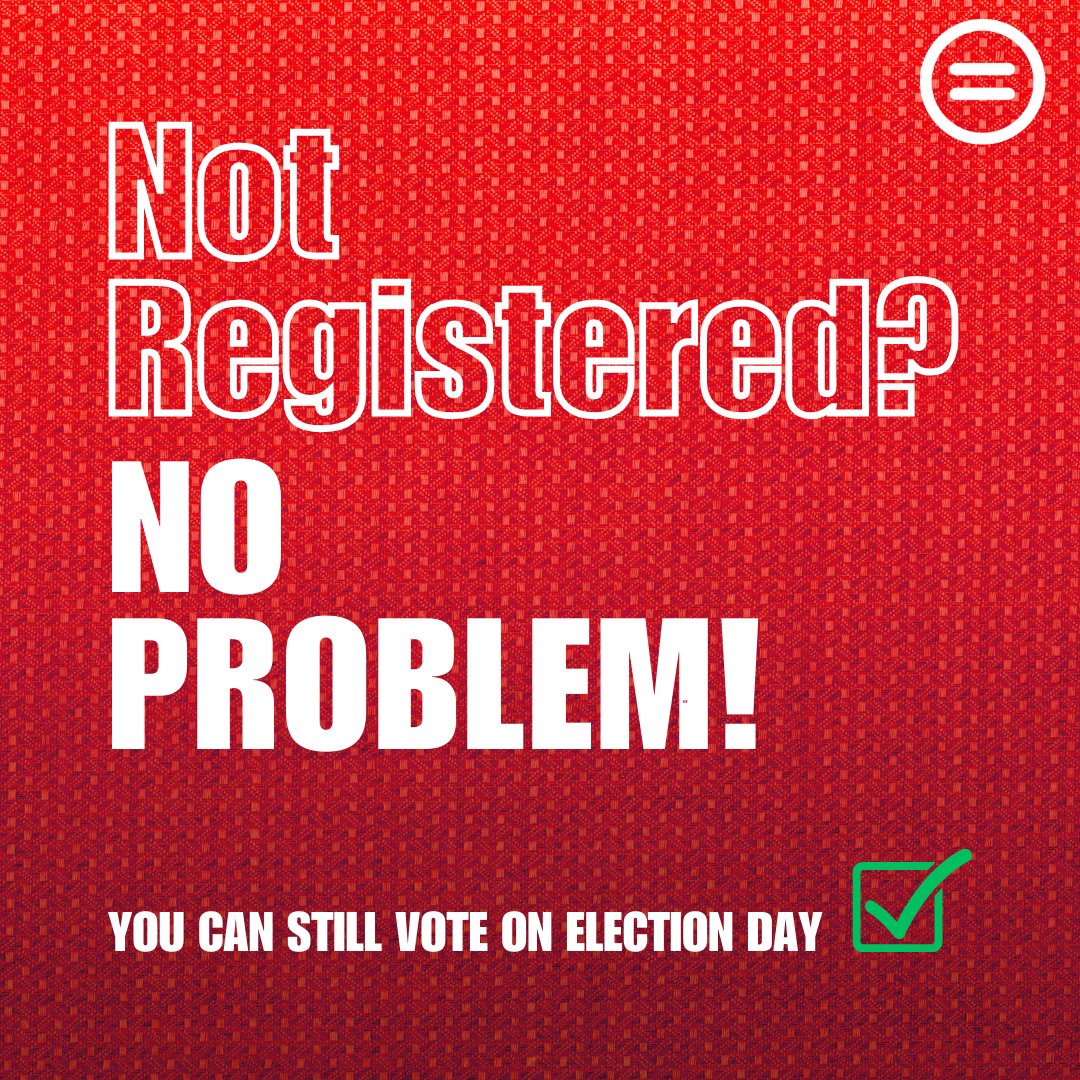 Not registered to vote yet? No worries! In Illinois, you can still register and cast your vote on Election Day. Just make sure your voting location offers same-day registration. Make your voice count!

Find out more: ova.elections.il.gov
