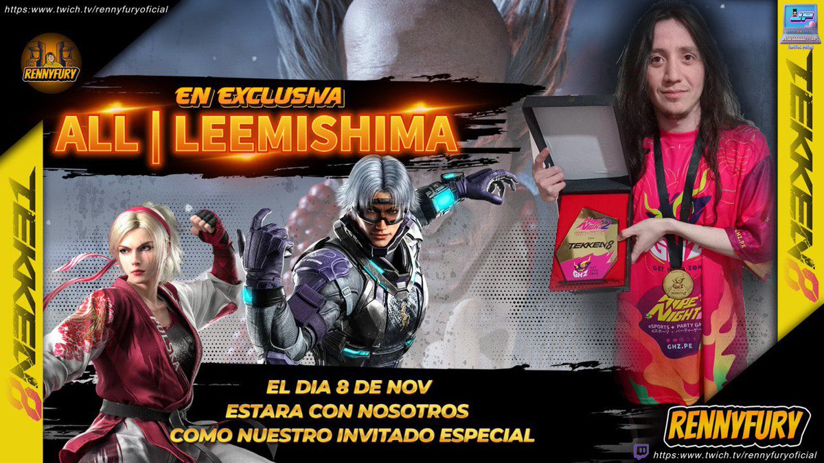 Este Viernes comienza el next level tournament segunda temporada 💪 y tendremos a leemishima campeón de la primera temporada con nosotros platicando de cómo se prepara para Japón entre otras cosas imperdible esta primera edición nos vemos el viernes twitch.tv/rennyfuryofici…