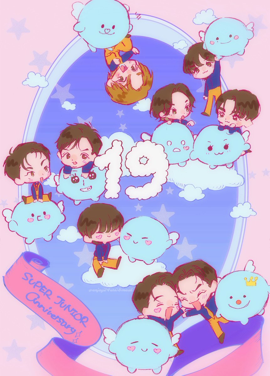 enjoy24ur08meal's tweet photo. #슈주19주년_온세상을_파랗게
#SUPERJUNIOR_19th_Anniversary
#19YearsWithSUPERJUNIOR #superjunior #sujufanart

19周年おめでとうございます～～～～！！！！！！！！！💙🎂🎊
幸せに、楽しく過ごせますように！ https://t.co/SXpDkYPMk6