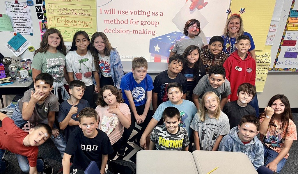 Students in Mrs. Green's class were excited to cast their vote today! #AlvinISD