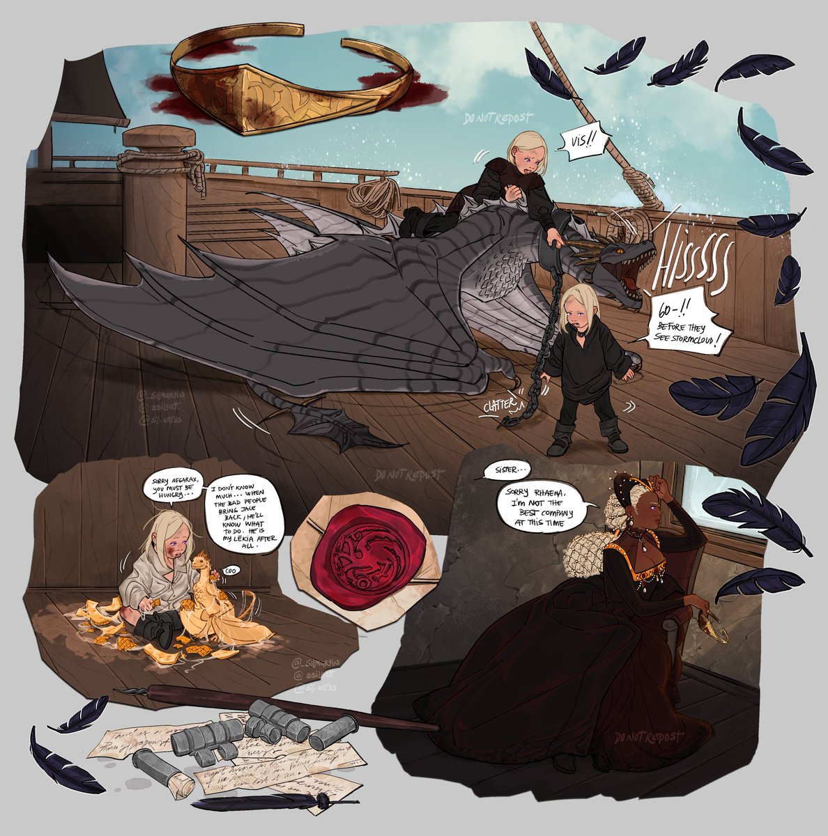 _SilMartin's tweet photo. young dragons, ravens carrying untrue messages of the princes' fates, misleading proof, and new life amidst this new non-linear account of "surviving the gullet" au🏴‍☠️ #hotd #fireandblood #asoiaf https://t.co/vQDGd5IBsV