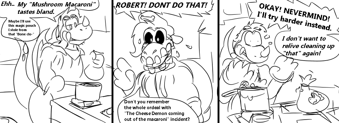 Robbie's food is "disgusting" at it's worse, and "Bland" at it's best.
#Rex #Drybones #oc