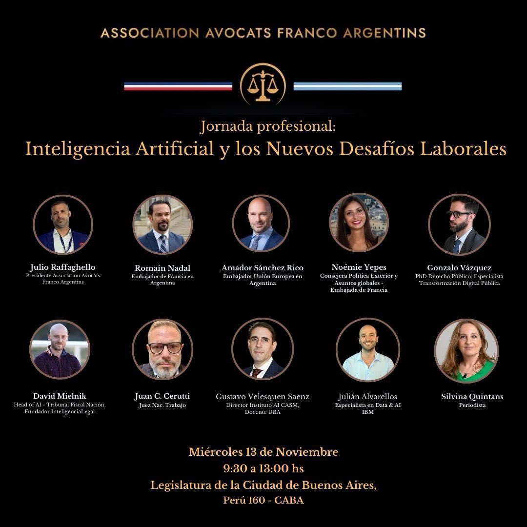 GonzaloJavierV7's tweet photo. El 13/11 participaré en una actividad sobre IA y los nuevos desafíos laborales en la @LegisCABA en un panel integrado por grosos como @NadalDiplo, @AmadorSanchezUE y @NoemieYps, incansables actores en el marco de la #TransicionDigital
Inscripciones: https://t.co/Xo8GBUUcHL https://t.co/8seRmhOR48