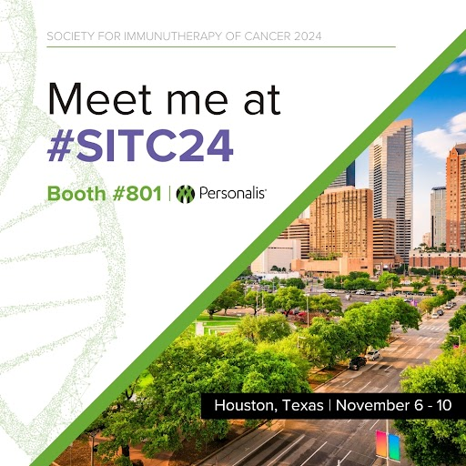 OlgaAlexeeva16's tweet photo. Join me at #SITC24 in Houston! 🌟 Showcasing @PersonalisInc's advanced MRD monitoring assay for clinical trials. Stop by booth 801 to chat! ✨ https://t.co/a9rkHhCnpx