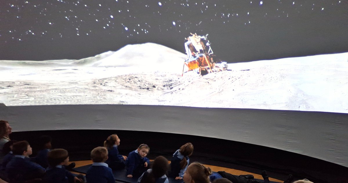 Today was all about STEM fun for our Reception and Year 5 children 🚀 They took an epic trip through the Universe, flying through the Solar System, experiencing the Apollo Moon landings, and even peeking at our beautiful planet from above! 🌍️
