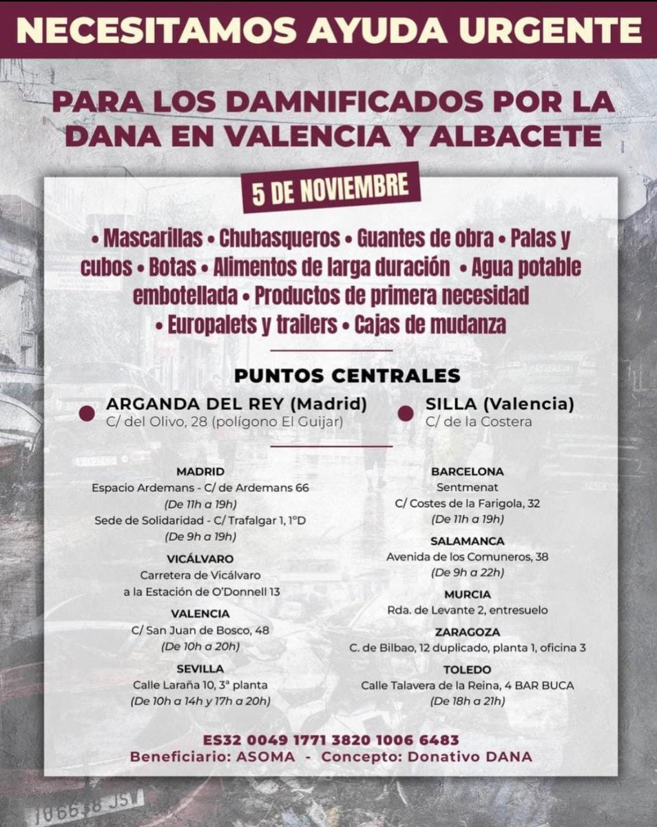 Entre Todos Podemos 

#Valencia #Dana #AyudaDana