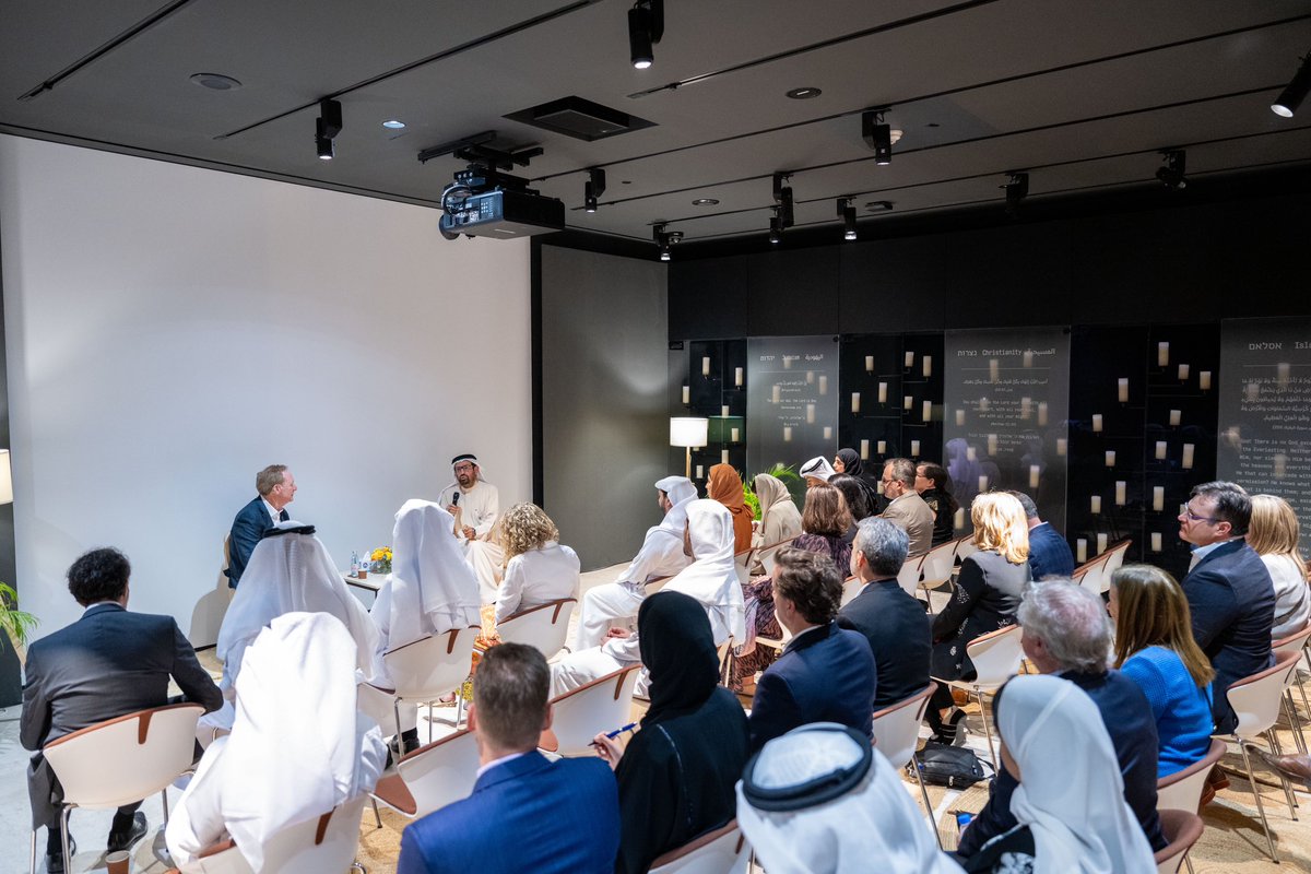 Dralnoaimi's tweet photo. Met with @BradSmi today at the @abrahamicfh to discuss UAE’s vision for peace and coexistence. Together, we share a core belief: humanity comes first. Looking forward to our continued collaboration to build a world that prioritizes unity, respect, and understanding. #UAE #Microsoft