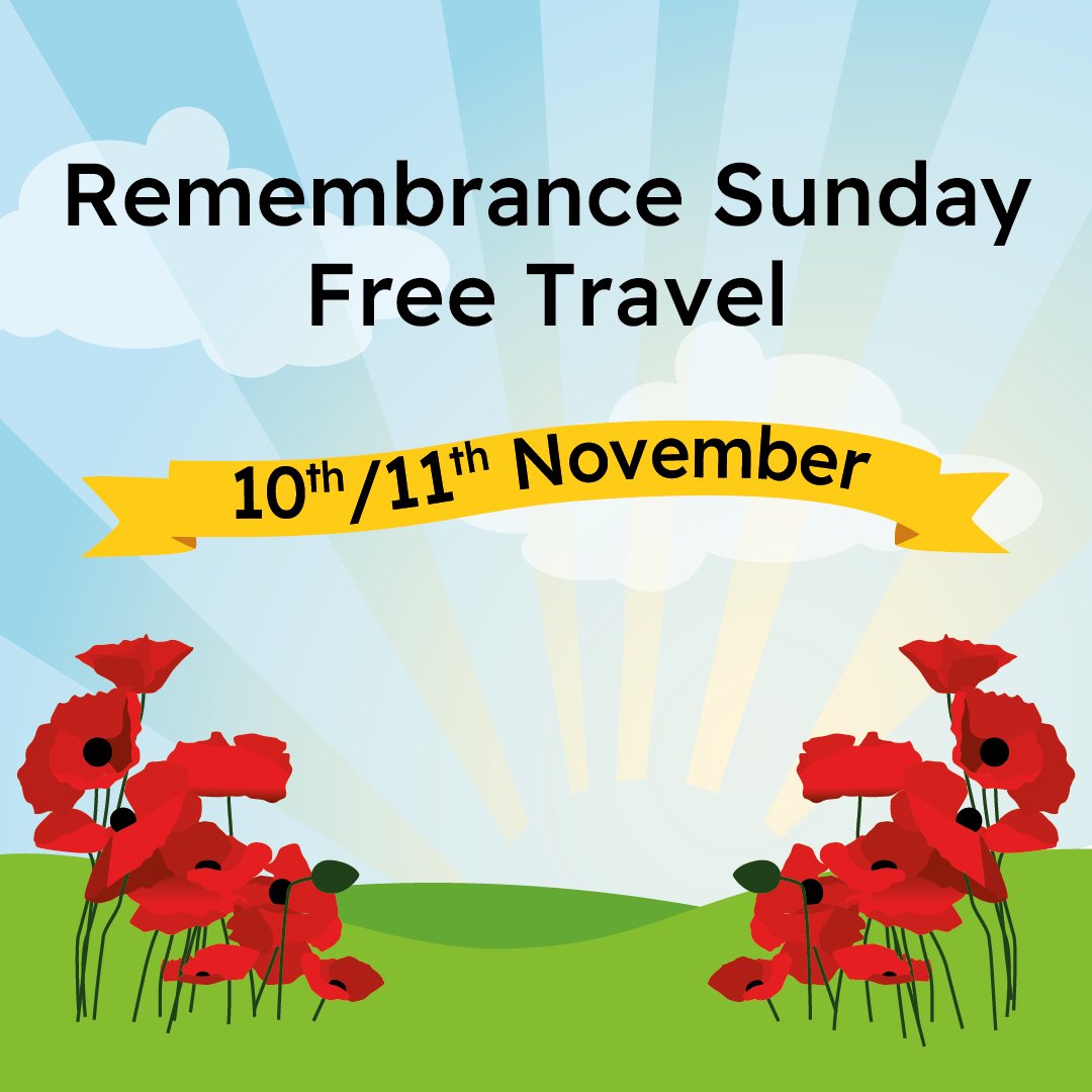 We're offering veterans and serving members of the armed forces free travel today and tomorrow. This applies to those wearing their service medals or carrying their military ID card.
Poppy collectors can also enjoy free travel during the fundraising period, until the 25th