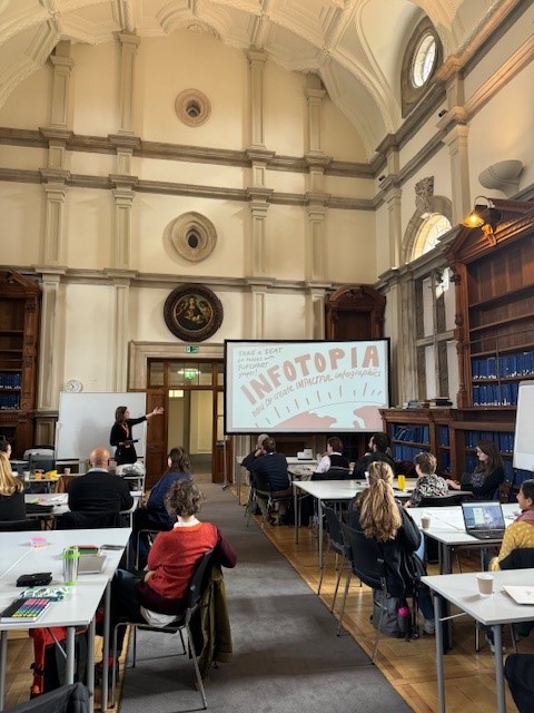 Laura, founder of <a href="/NiftyFoxCreativ/">Nifty Fox Creative</a> led an amazing workshop all about using visuals in research last week. Our social scientists are now armed with the tools to produce powerful infographics and deliver engaging presentations. Here's a snapshot from the day 📷