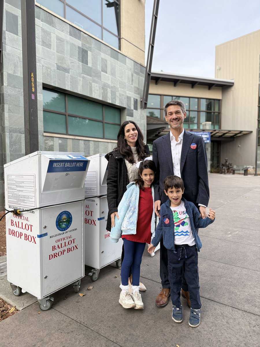 MattMahanSJ's tweet photo. .@silviascandar and I just voted with the kids! I was honored to cast a vote for a person I trust to help propel our city forward — @GeorgeCaseySJ. Although @sliccardo, @mulcahyforsj and @Lopezforsj weren’t on my ballot, I’m wishing them all good luck as we close out a long, important election cycle. With leaders like Sam fighting for us in Washington, and people like George, Joe and Michael fighting for better results at City Hall, there is no stopping what San Jose can become. Learn more about how to make your voice heard at https://t.co/sQNs8eneAC