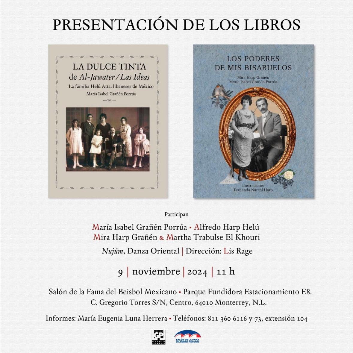 bs_fama's tweet photo. Te invitamos a la presentación de los libros “Los poderes de mis bisabuelos” y “La dulce tinta de Al-Jawater, Las Ideas”, con la participación de las autoras la Dra. @isabelgporrua y Mira Harp Grañén. No faltes. La cita es el sábado 09 de noviembre a las 11:00 a.m. https://t.co/et3DUVZmch