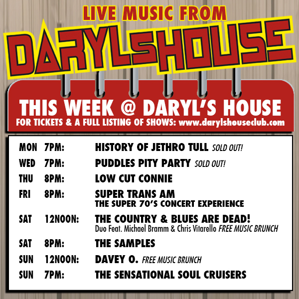 DarylsHouseClub's tweet photo. GET TICKETS ON OUR WEBSITE SHOWS PAGE
#puddlespityparty #lowcutconnie #supertransam #michaelbramm #chrisvitarello #thesamples #thesensationalsoulcruisers #darylshouseclub https://t.co/GTt3JmW7Fc