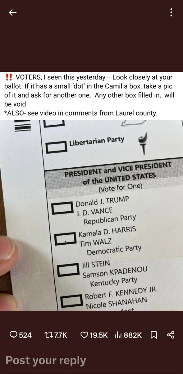 DewaltRoger's tweet photo. Remember America, inspect your ballot. 

      #TheCheatIsOn

Ask for a different ballot. (After you take a picture) https://t.co/NvwFnW0H0f