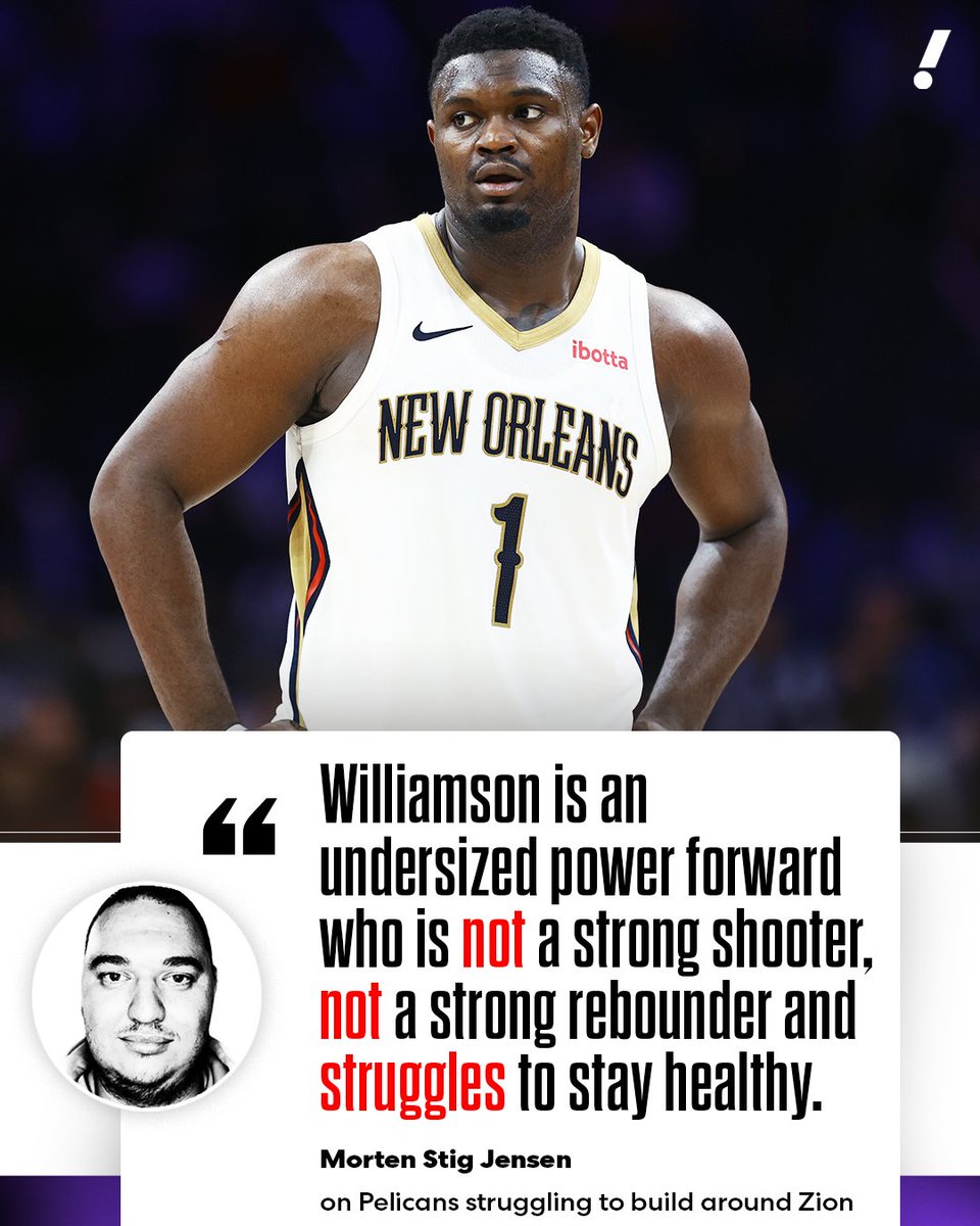 YahooSports's tweet photo. Is it time for the Pelicans to stop trying to build around Zion Williamson? https://t.co/eQMN0XFGWQ