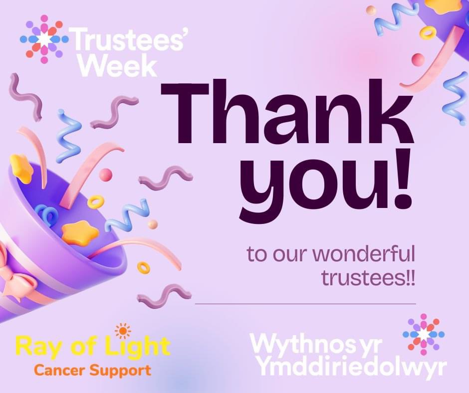🎉 It’s Trustees Week! 🎉
This week, we celebrate our incredible Ray of Light Cancer Support Trustees, who dedicate their time and energy to supporting those affected by cancer. We’re so grateful for their commitment, compassion, and the difference they make every day. 💛
