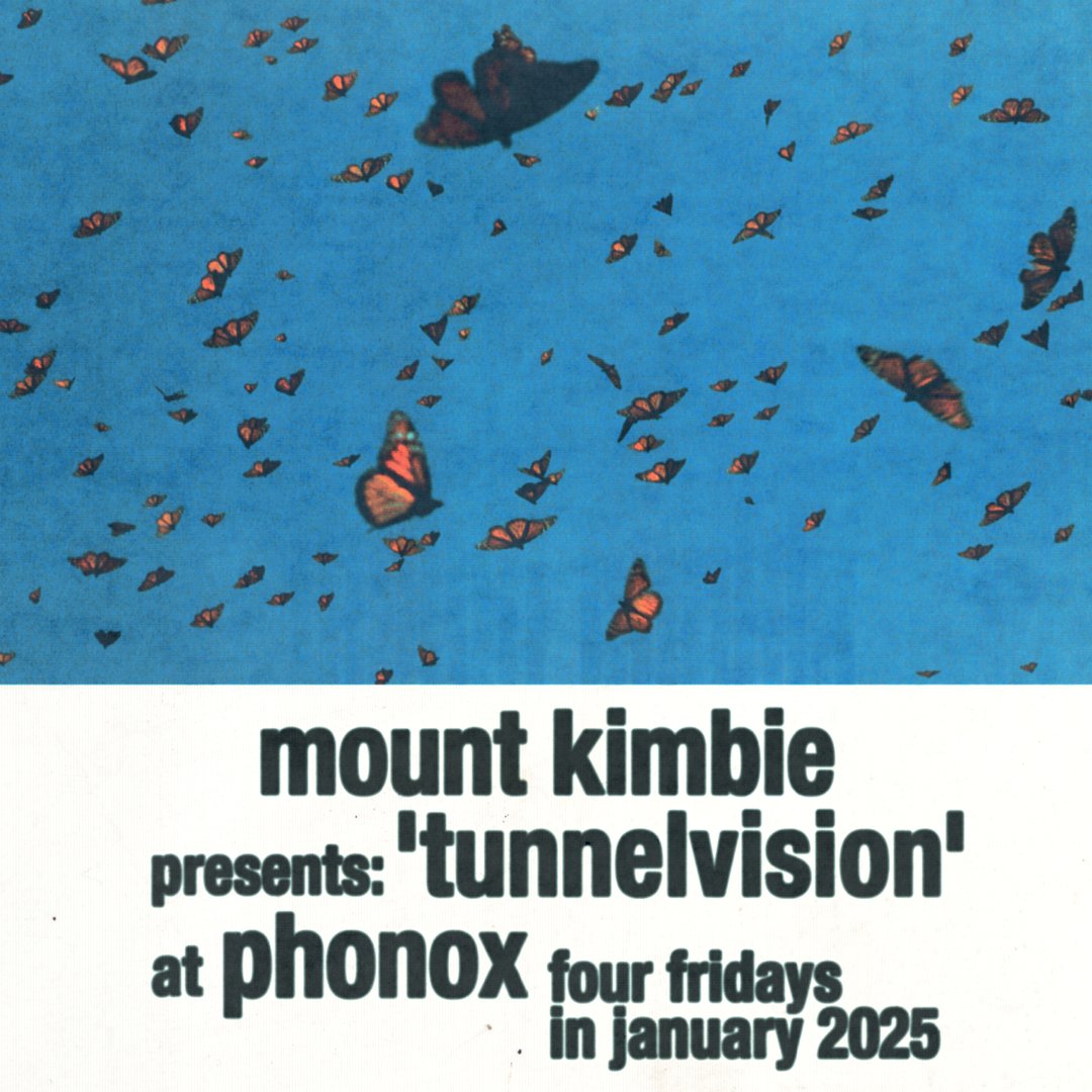 Presenting the first of our new curated series: Tunnelvision

We will be DJing four Fridays at Phonox in January. Putting together the line ups now and really excited to announce who else is joining soon. Will be fun and musically diverse!

Sign up here: tinyurl.com/mountkimbie-ph…