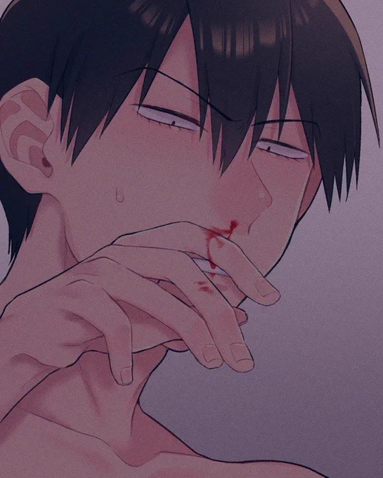 深夜なので遥か昔に描いた鼻血の荒と黒を再掲して寝