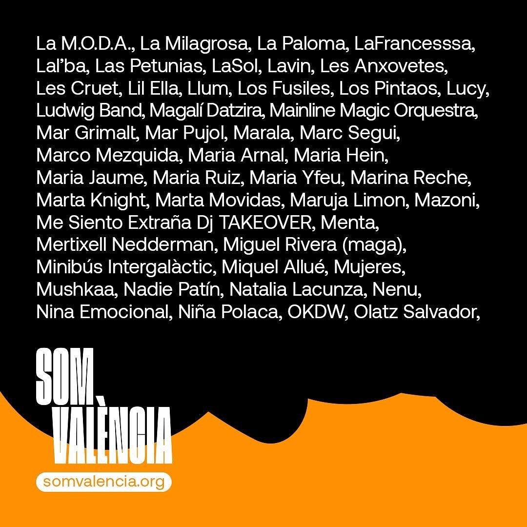 AsaccConcerts's tweet photo. Des d'ASACC ens sumem a SOM VALÈNCIA, una iniciativa sense ànim de lucre impulsada per recaptar i enviar ajut a la població afectada pel pas de la DANA per València

🧡 Informació per ciutats i sales + entrades a la venda al web https://t.co/IeuFG0kr0w a partir de dijous 07/11 https://t.co/wlx21HMEPs