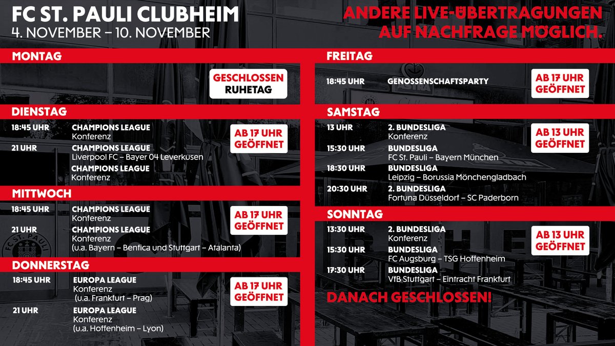 Die Woche im Clubheim.

#fcsp