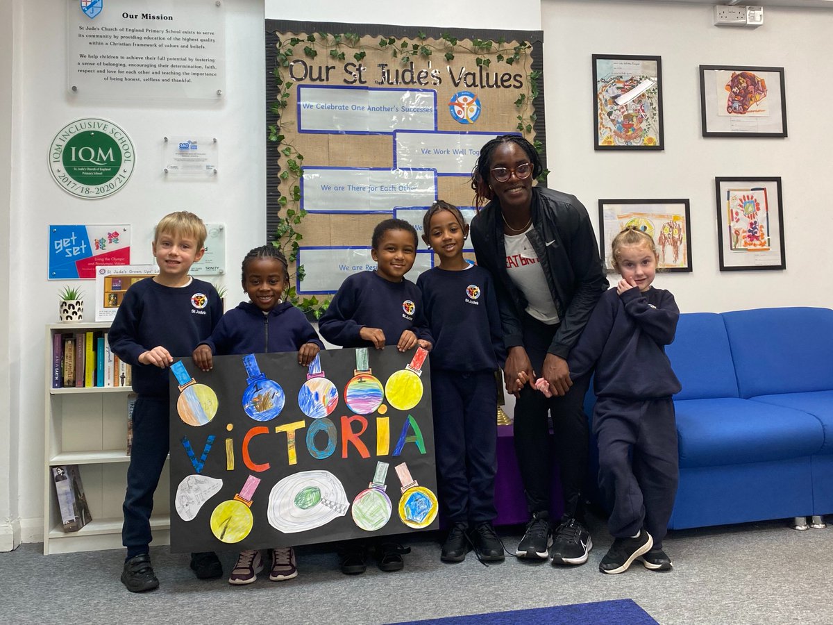 St Jude's C of E (@stjudeslambeth) on Twitter photo We loved welcoming Victoria Ohuruogu today! We completed our sponsored fitness circuit and then had a special assembly. She talked to us about her achievements, being patient and showing perseverance. Then we got to ask her questions! #lambeth #hernehill #brixton <a href="/greatathletesuk/">Great Athletes</a> We loved welcoming Victoria Ohuruogu today! We completed our sponsored fitness circuit and then had a special assembly. She talked to us about her achievements, being patient and showing perseverance. Then we got to ask her questions! #lambeth #hernehill #brixton <a href="/greatathletesuk/">Great Athletes</a>