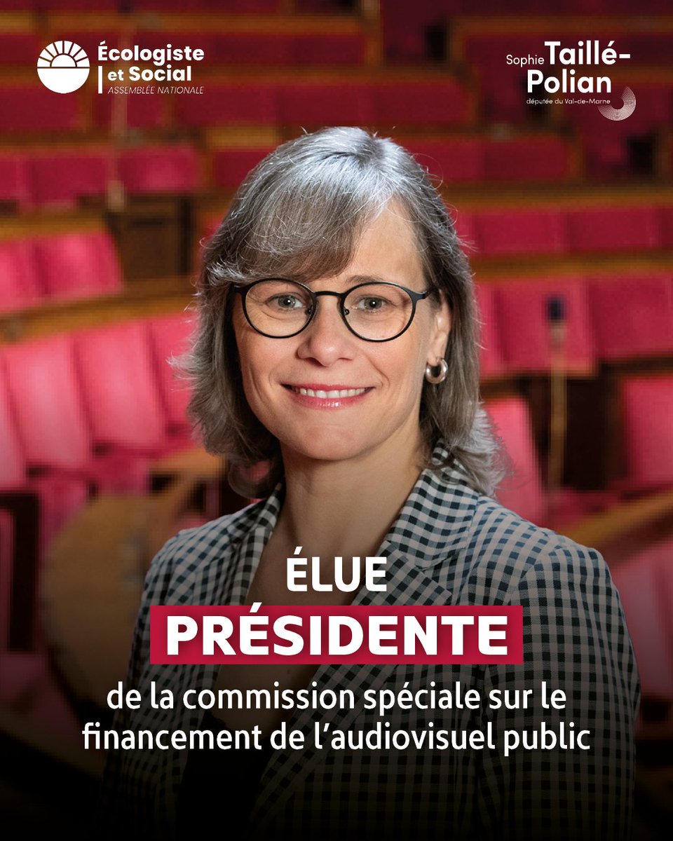 Élue présidente de la commission spéciale sur le financement de l'audiovisuel public. 

Je me battrai pour l'indépendance et la pérennisation du financement du service public de l'audiovisuel !