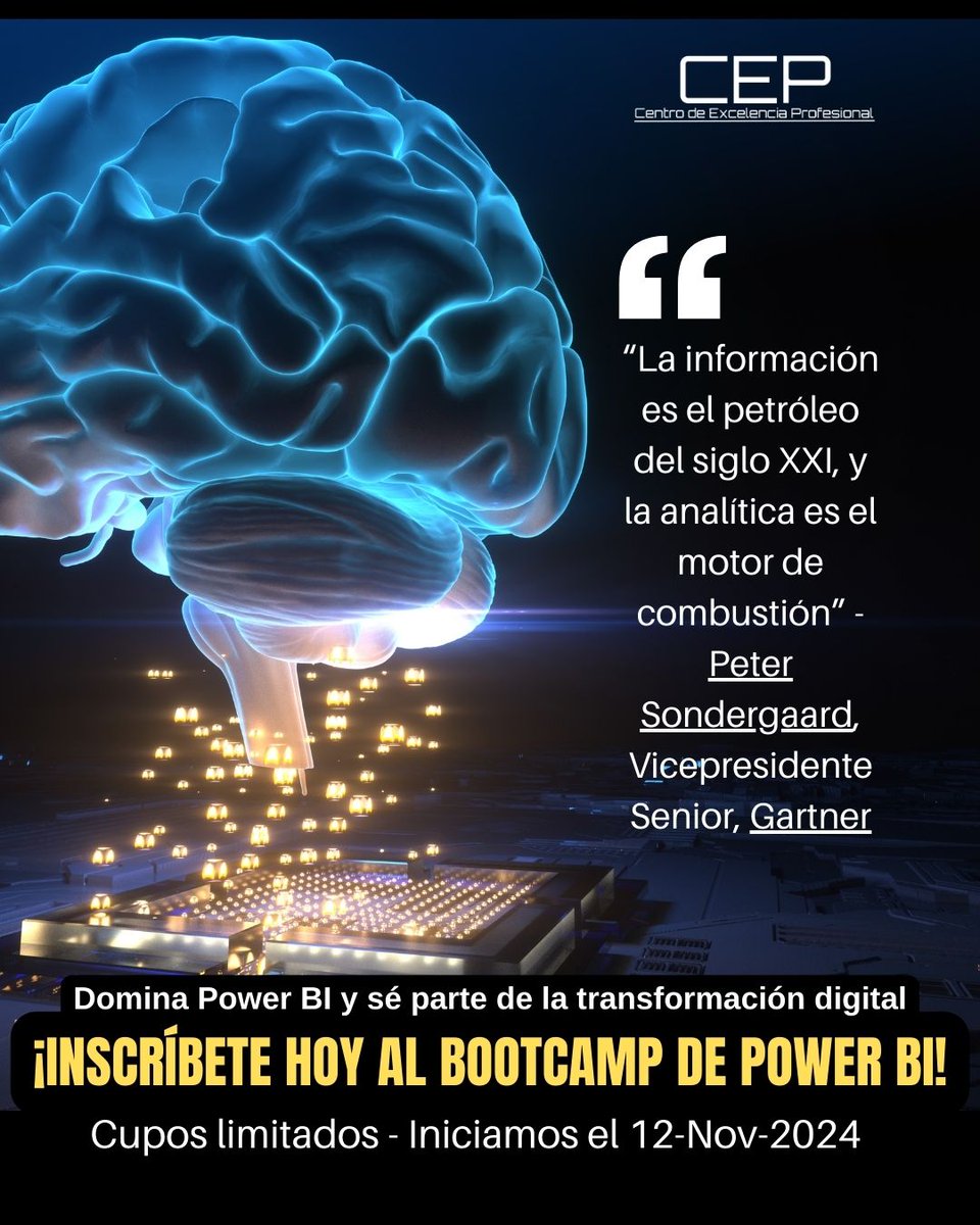 ceplatam's tweet photo. 🔥 Inscríbete hoy al Bootcamp de Power BI
📲 Tel/WA +507 68181224⁣⁣⁣

#BusinessIntelligence #PowerBI #CrecimientoLaboral #DataScience #OportunidadProfesional #TransformacionDigital #InteligenciaDeNegocios #DesarrolloProfesional #TecnologíaFinanciera
#54121381948 https://t.co/XmkIPd4XVr