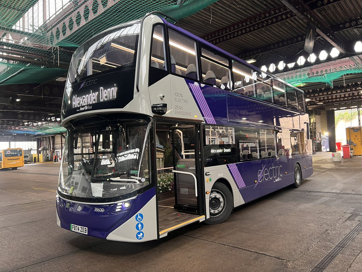 busdriverhazza's tweet photo. Today I popped down to depot to see delivery of an ADL E400EV at Olive Grove, I have to say I am very impressed with it! 
FB74ZEB
38600
First South Yorkshire https://t.co/mjm1lFafrd