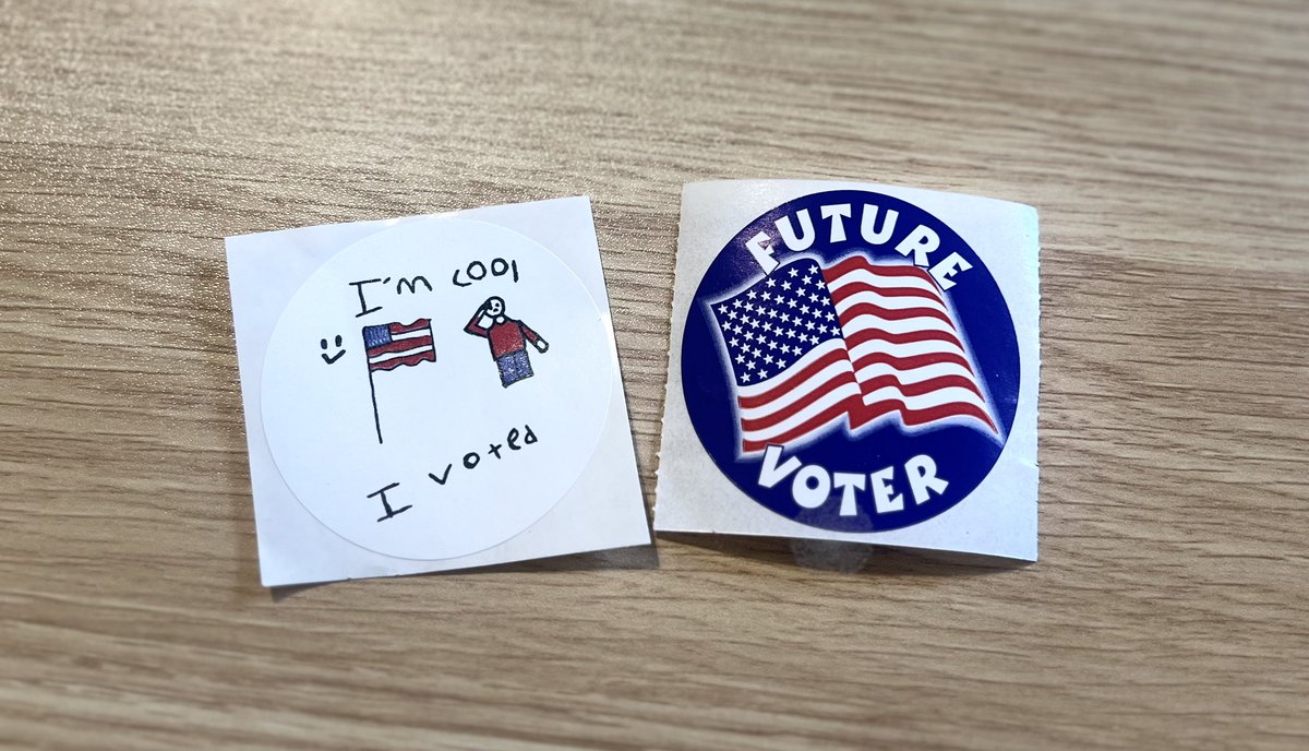 RealOrNotReal's tweet image. Went to the polls with my future voter. 💙🐈💙🐈💙.