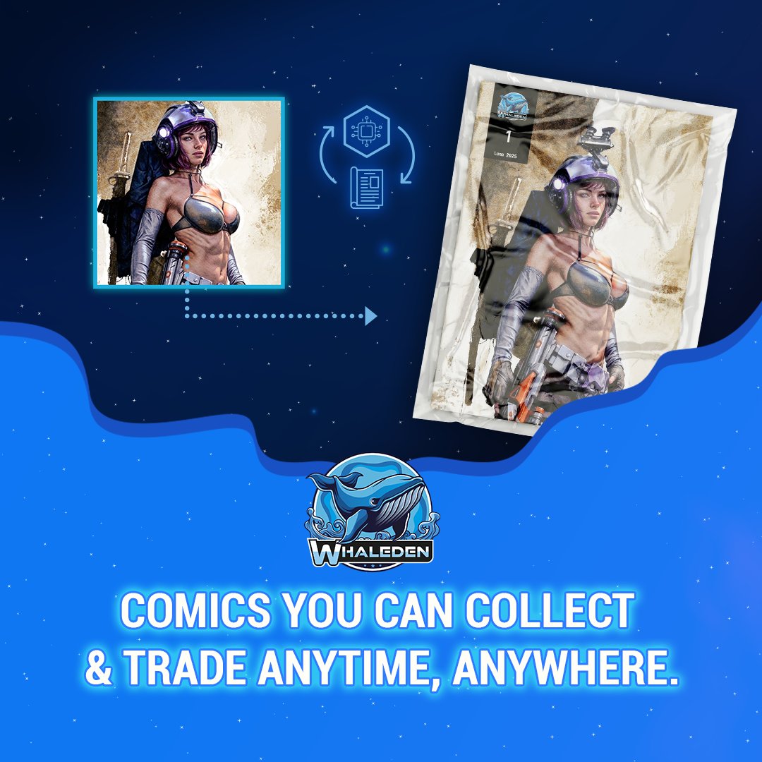 whaledencom's tweet photo. What makes Whaleden unique?
We’re bringing #Blockchain tech to the world of #Comics!
Imagine a world where your #ComicsArts are tradeable and accessible globally, anytime, anywhere. 🌍
Follow us; your next adventure awaits! 🐋
#Solana https://t.co/iSQ1iJbGY3