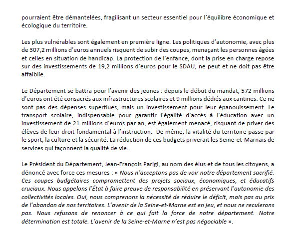 #CommuniquédePresse 🗞️Rassemblement pour défendre le budget du Département de Seine-et-Marne : un signal fort pour l’avenir des politiques publiques locales

Ce matin, à l’appel du Président du Conseil Départemental de Seine-et-Marne, <a href="/Jf_Parigi/">Jean-François PARIGI</a>, une mobilisation d’envergure a eu