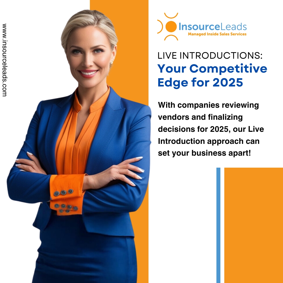 InsourceLeads's tweet image. With companies reviewing vendors and finalizing decisions for 2025, our Live Introduction approach can set your business apart. Let’s secure critical meetings before the holidays hit! #SalesPipeline #VendorReview #LiveIntroduction