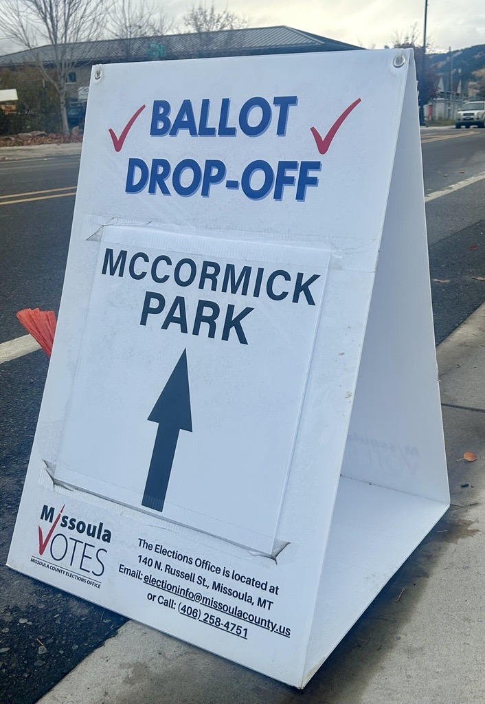 A drive thru ballot drop is also available at McCormick Park (600 Cregg Lane) and is open until 8 p.m.