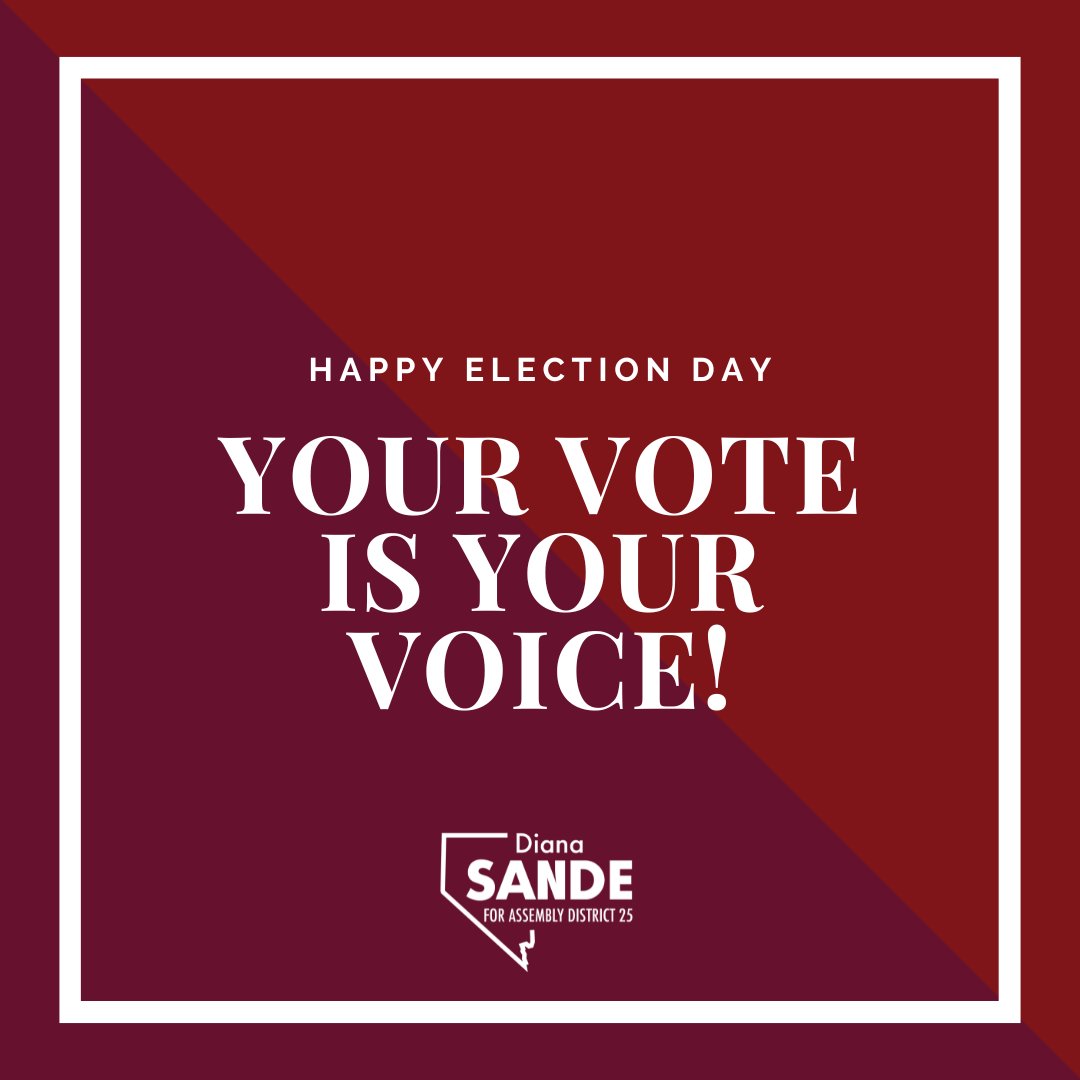 Today is the day we shape our future together. Vote, vote, VOTE! Your participation is crucial. #Sande4NV

To find your voting center, visit this link: washoecounty.gov/voters/2024-el…