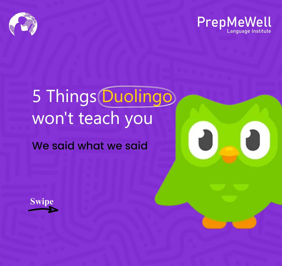 prepmewell's tweet image. 891 day Duolingo streak is impressive 🔥but can you speak the language fluently? 🤔

#prepmewell #learnnewlanguage #onlineclasses #languagelearning #languageclasses #igbo #French #yoruba