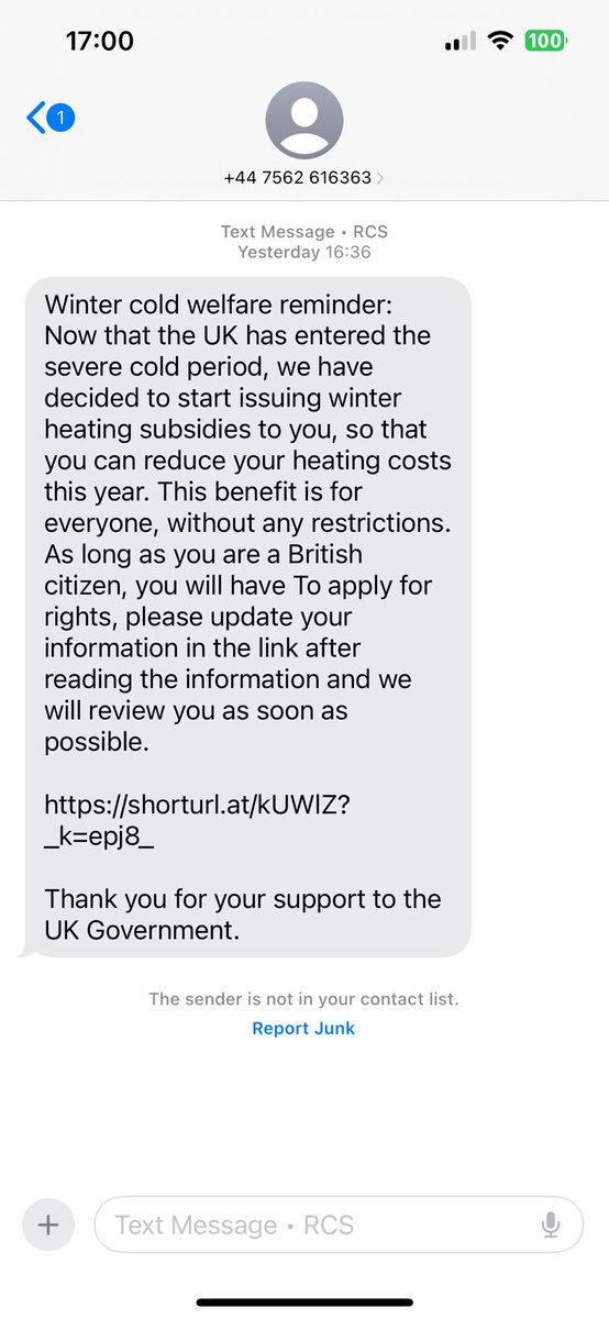 owenclark3's tweet photo. ⚠️⚠️⚠️⚠️⚠️ I had this text yesterday and so have many others. It’s a big fat juicy scam, so don’t click on any links or respond #scamtext https://t.co/vLSb9FZSH2