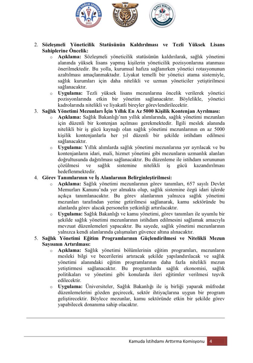 Sağlık Yönetimi mezunu meslektaşlarımız için sevindirici bir gelişmeyi paylaşmaktan büyük mutluluk duyuyoruz! Sağlık Yönetimi branşındaki mağduriyetleri gidermek adına önemli bir adım atıyoruz.

Bugüne kadar bu alanda hazırlanan en kapsamlı projenin taslağı tamamlanmış olup,